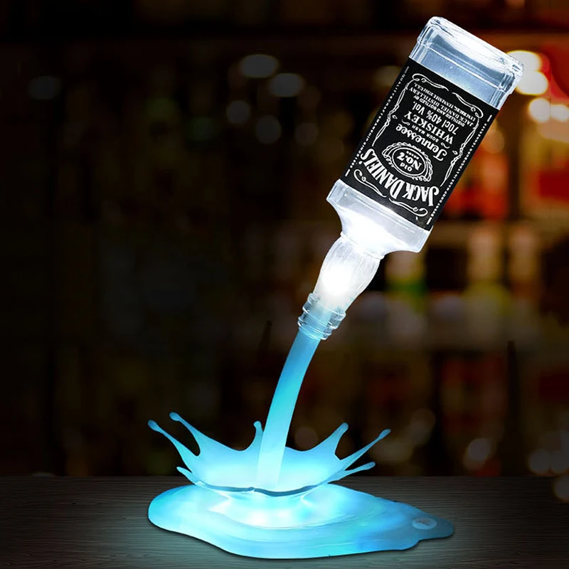 

Free Shipping USB Charge Touch Button White Colorful Novelty LED Light Pour Wine Desk Lamp Romantic Bar Night light Home Decor