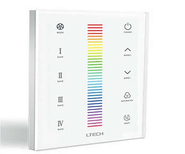 

UX4; LED RGBW touch panel; output signal: RF 2.4GHz, DMX512
