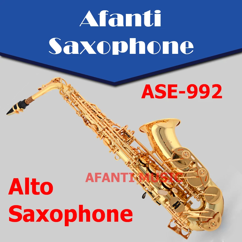 Afanti Music Eb латунный корпус золотой лак альт-саксофон (ASE-992) | Спорт и развлечения