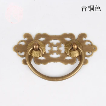 

1pcs Chinese antique furniture desk drawer pure copper hollowed copper hand