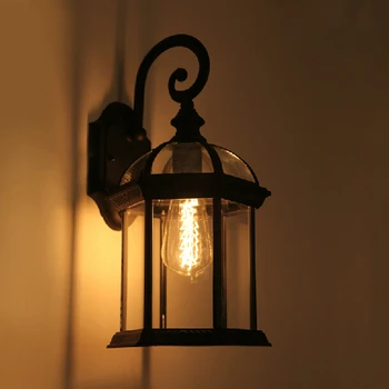 

American style retro villa outdoor wall lamp courtyard creative bedside lamp