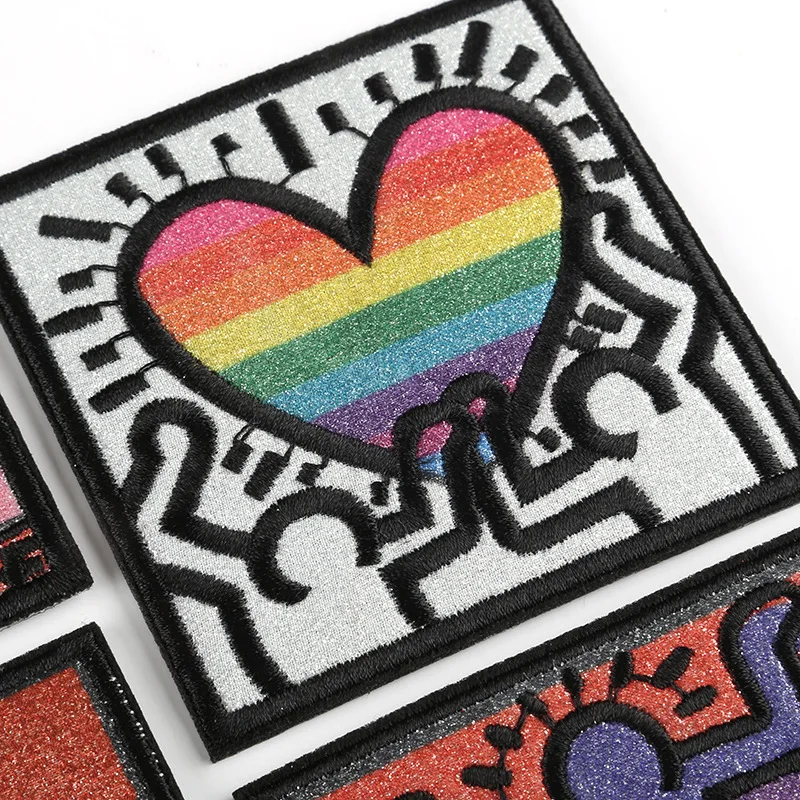 9 шт. Keith Haring граффити художественная живопись вышитые патчи железная на шитье аппликация нашивка для рюкзак платья