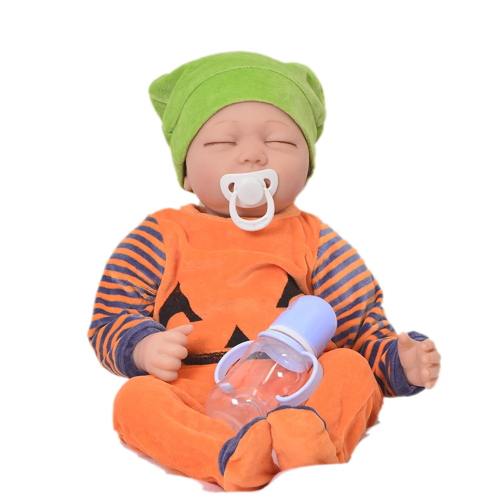 

Alive Sleeping Baby Reborn 22'' Silicone Vinyl Newborn Doll Lovely Baby Toys Cloth Body Touch Soft Hot Kids Birthday Gifts