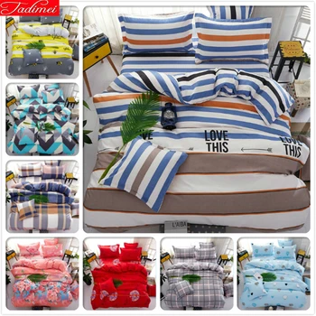 

Color Stripe 3/4 pcs Bedding Sets Lover Double Queen King Size Duvet Cover Bedclothes 1.5m 1.8m 2m Bedsheet Pillowcase Bedlinens