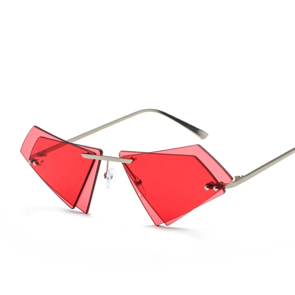 ZK20 новые индивидуальные винтажные треугольные двойные очки, женские модные океанские красные солнцезащитные очки, мужские защитные очки, Прямая поставка - Цвет: RE