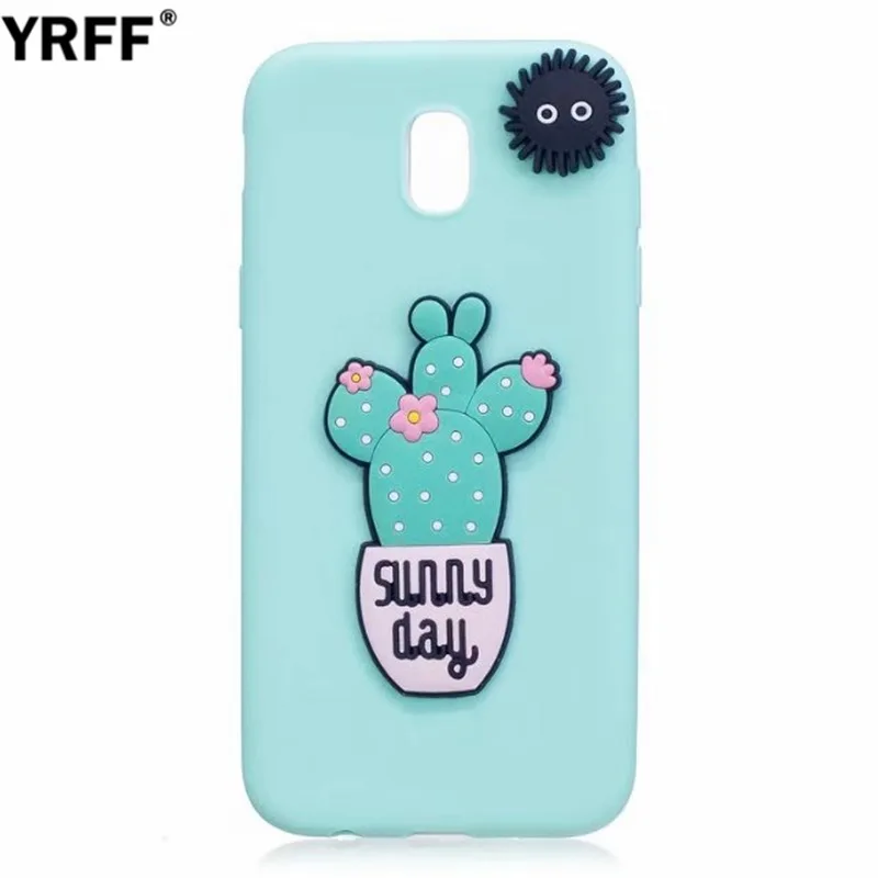 

YRFF Fashion cute 3D Plant cactus soft silicon Phone cases cover For samsung galaxy J7 2017 case j7 2017 J730 European version