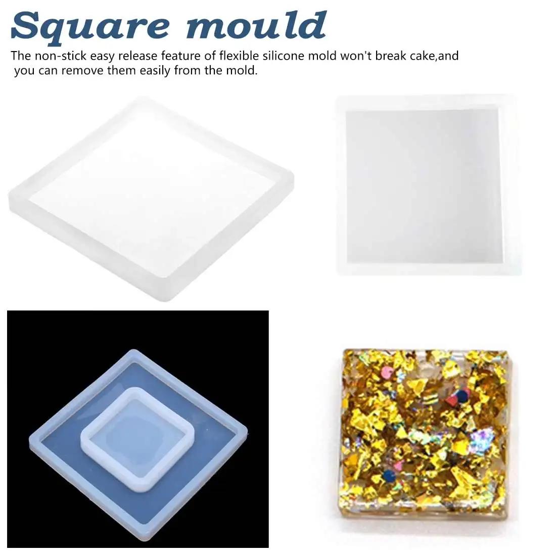 

Flexible Square Rectangle Silicone Mould food grade silicone DIY Resin Decorative Craft Making Mold Epoxy Resin Molds