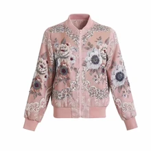 Осенняя и зимняя женская новая 3D Розовая расшитая бисером куртка женская куртка 181128GM05