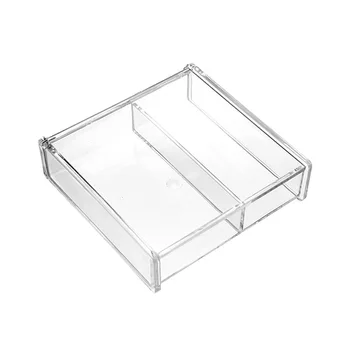 

2 Grid Cover Nail Polish Organizer Bracket Display Jewelry Box Stand Transparent Acrylic Cosmetics Storage Makeup Box