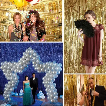 

Foil Curtain Party Door Curtain Tinsel Shimmer Birthday Wedding Home Decorations Bachelor party Decorations By free shipping