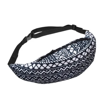 

Fashion Sports Hiking Running Belt Waist Bag Pouch Zipper Bag(Black+white)