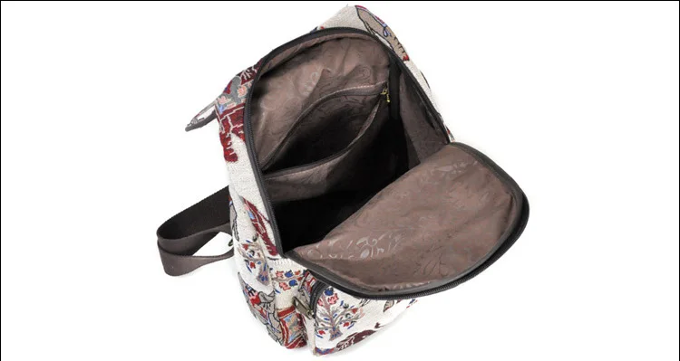 Bolsa de Ombro Thail Boho Mulheres Algodão Mochila Elefante Bordado Lona Viagem Mulher 6 Thail boho mulheres algodão mochila elefante bordado