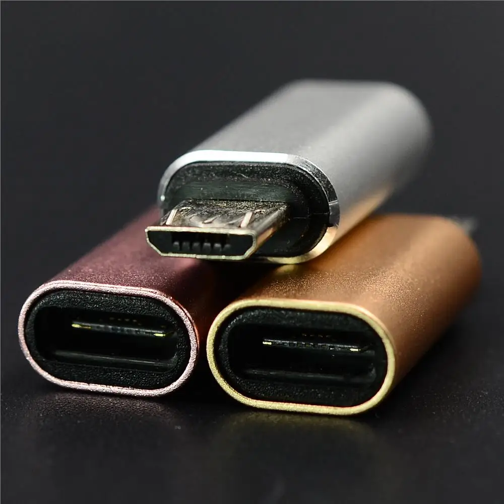 Металлический type-C Женский к Micro USB Мужской адаптер, для MicroUSB Мужской к type-C Женский адаптер