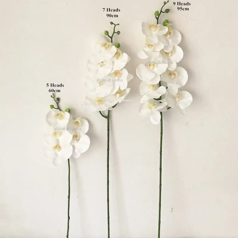 9-Heads Artificial Butterfly Orchid Latex 3Dprint Large Size Fake Phalaenopsis Silicon PU Real Touch Wedding Home Decor artificial plants artificial flowers artificial flower