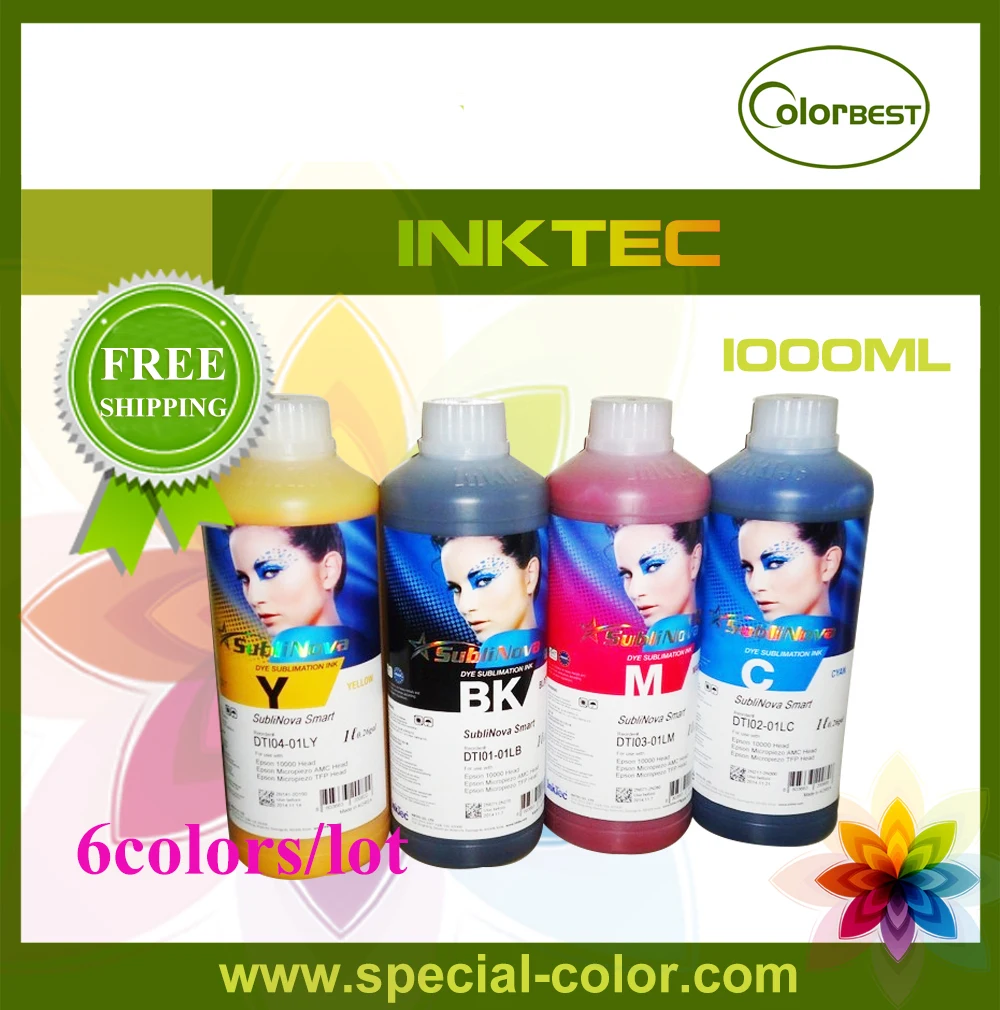 

6Colors Korea Sublimation Ink Inktec 1000ml Fabric Ink for Roland/Mimaki/Mutoh/Epson