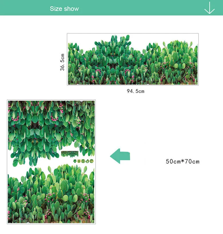 Кактус 3D плинтус Наклейка на стену кухня прихожая Наклейка на стену s домашний Декор Гостиная автоколлянт Настенная Наклейка