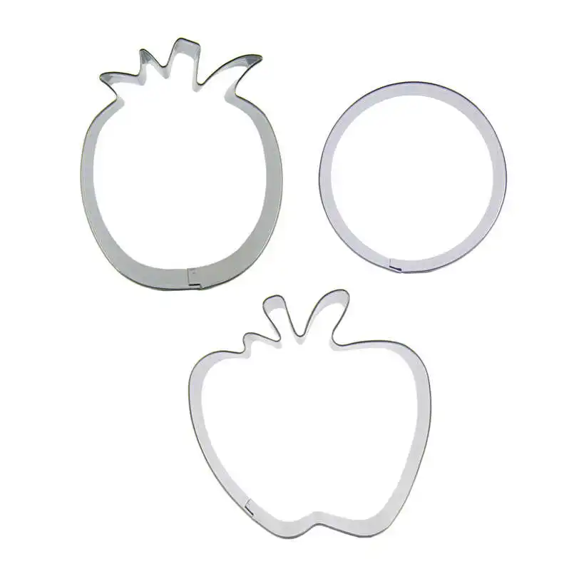 6cm Round Pineapple Apple shaped 3 piece biscuit cutting molds baking tools cake decorating soft candy tools. | Дом и сад