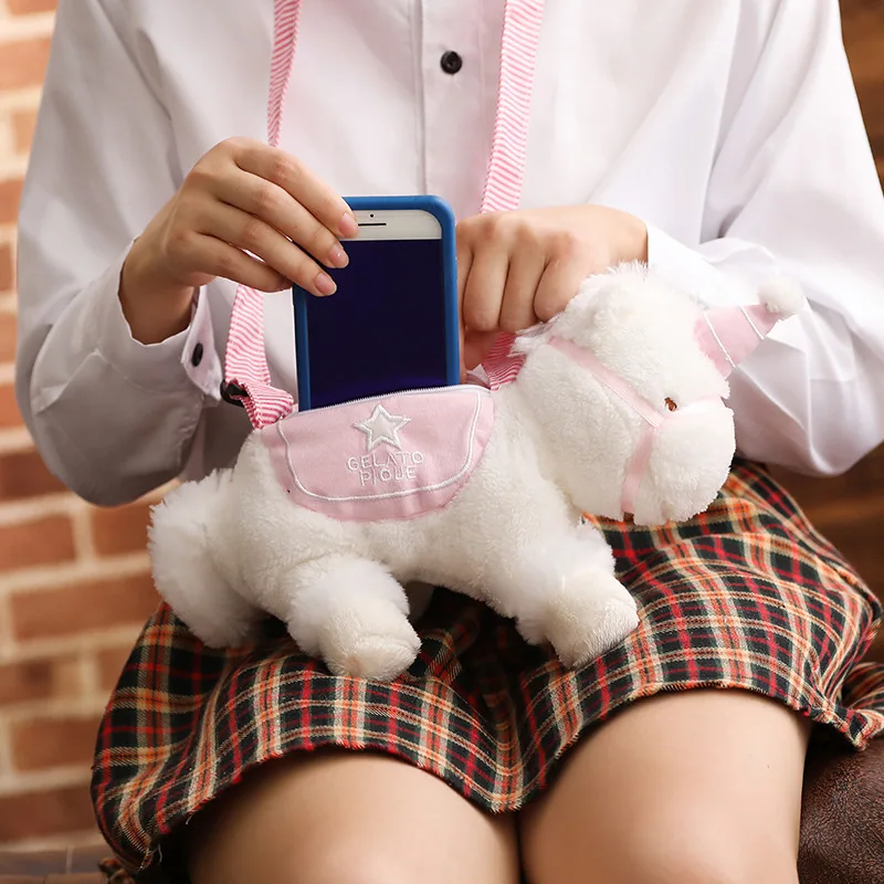 

New Kawaii Unicorn Plush Shoulders Bag Stuffed Cartoon Animal Messenger Bag Backpack For Children Gift Christmas Brinquedos hot