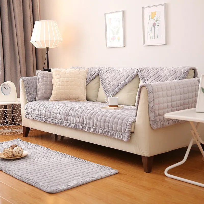 

4colors Europe Flannel Sofa Covers Fleeced Fabric Knit Eco-Friendly Sofa Slipcover Couch Cover Sofa Seat cushion For Living Room