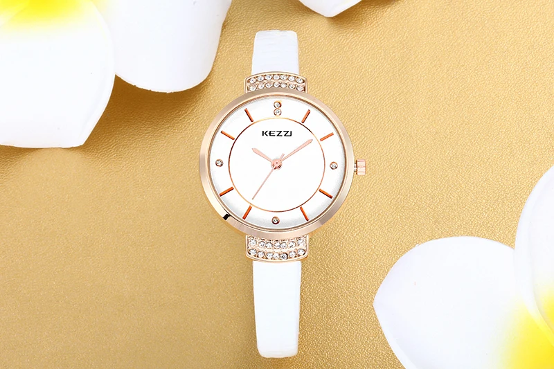 Бренд KEZZI, роскошные женские часы с кристаллами, большой циферблат, женские часы с имитацией кожаного ремешка, женские наручные часы, relogio feminino
