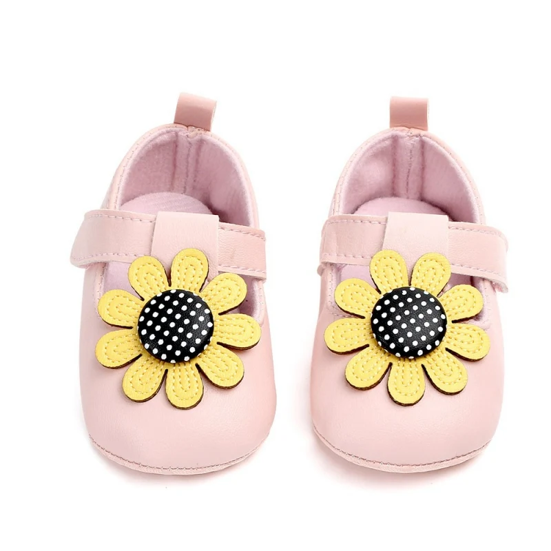 Baby Girls Flower Shoes First Walkers Newborn Lovely Flower Soft Soled