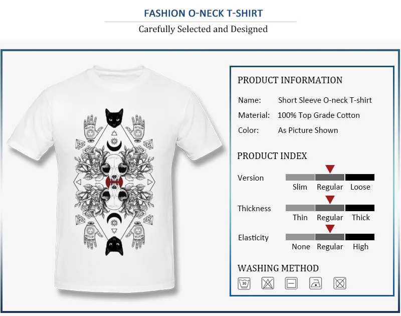 Prevailing Printing Tops T Shirt O Neck Fall Pure Cotton Short Sleeve T-Shirt for Men Symmetric Alchemy Printed On Tee-Shirt