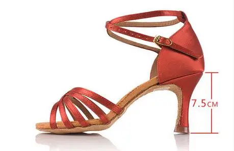 Танцевальные Кроссовки; женская Обувь для бальных танцев; обувь для латинских танцев; спортивная высокая стоимость; Танцевальная обувь из воловьей кожи на нескользящей подошве для взрослых; Лидер продаж; BD 211 - Цвет: Red heel 7.5cm 211
