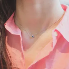 Винтажное серебряная капля воды 925 пробы бусы ожерелье s Подвески эффектное ожерелье для женщин Свадьба