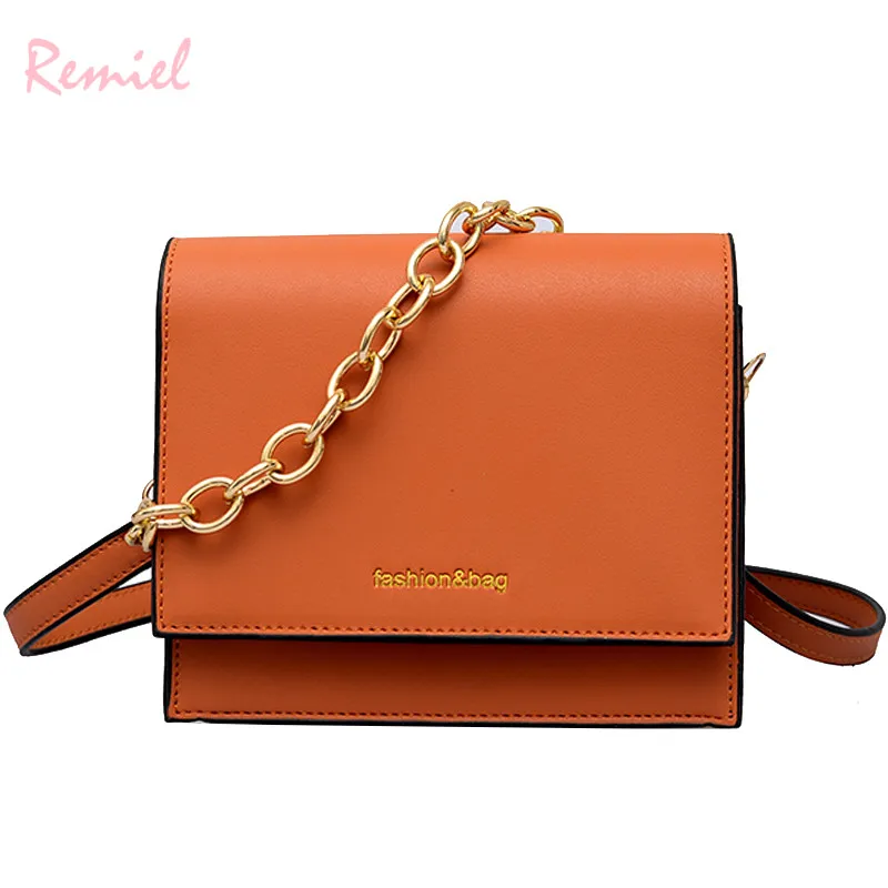 

Retro Fashion Ladies Small Square bag 2018 New Quality PU Leather Women's Designer Handbag Chain Tote bag Shoulder Messenger Bag