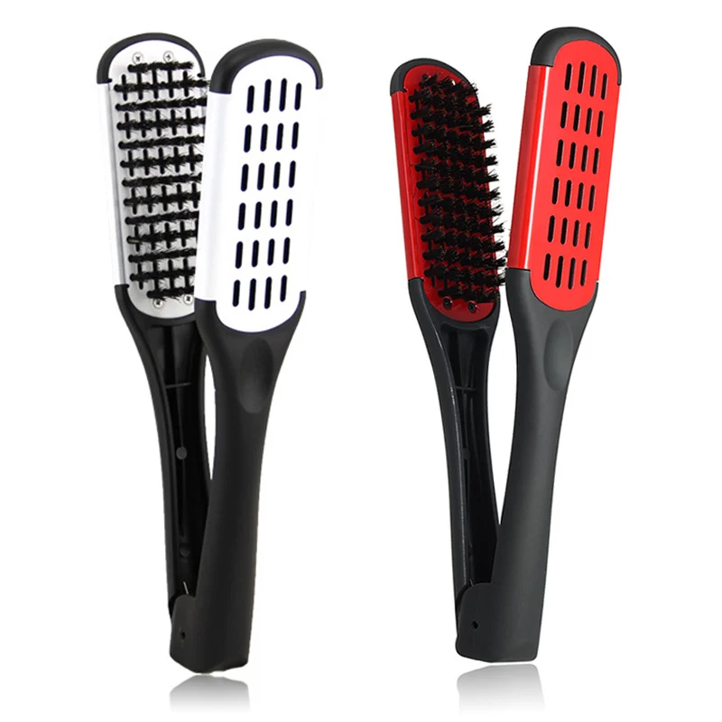 

Double Sided Hair Straightening Comb V Type Salon Straight Hairs Brush Clamp Care Anti-static Styling Hairdressing Tools SK88