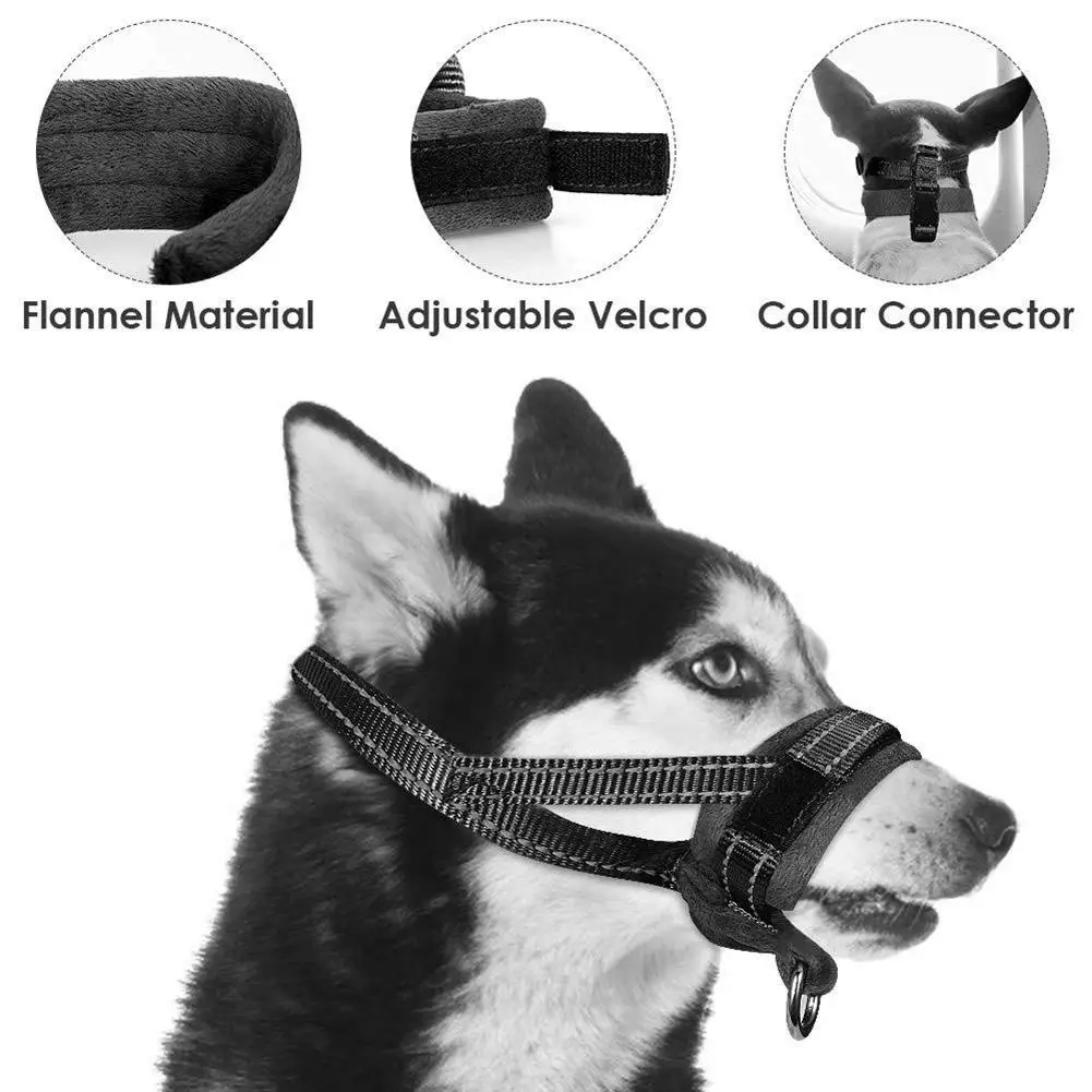 

Pet Dog Muzzle Adjustable Soft Padded Nylon Dog Mask Mouth Cover Outdoor Anti Biting Stop Chewing Barking Dog Training Muzzles
