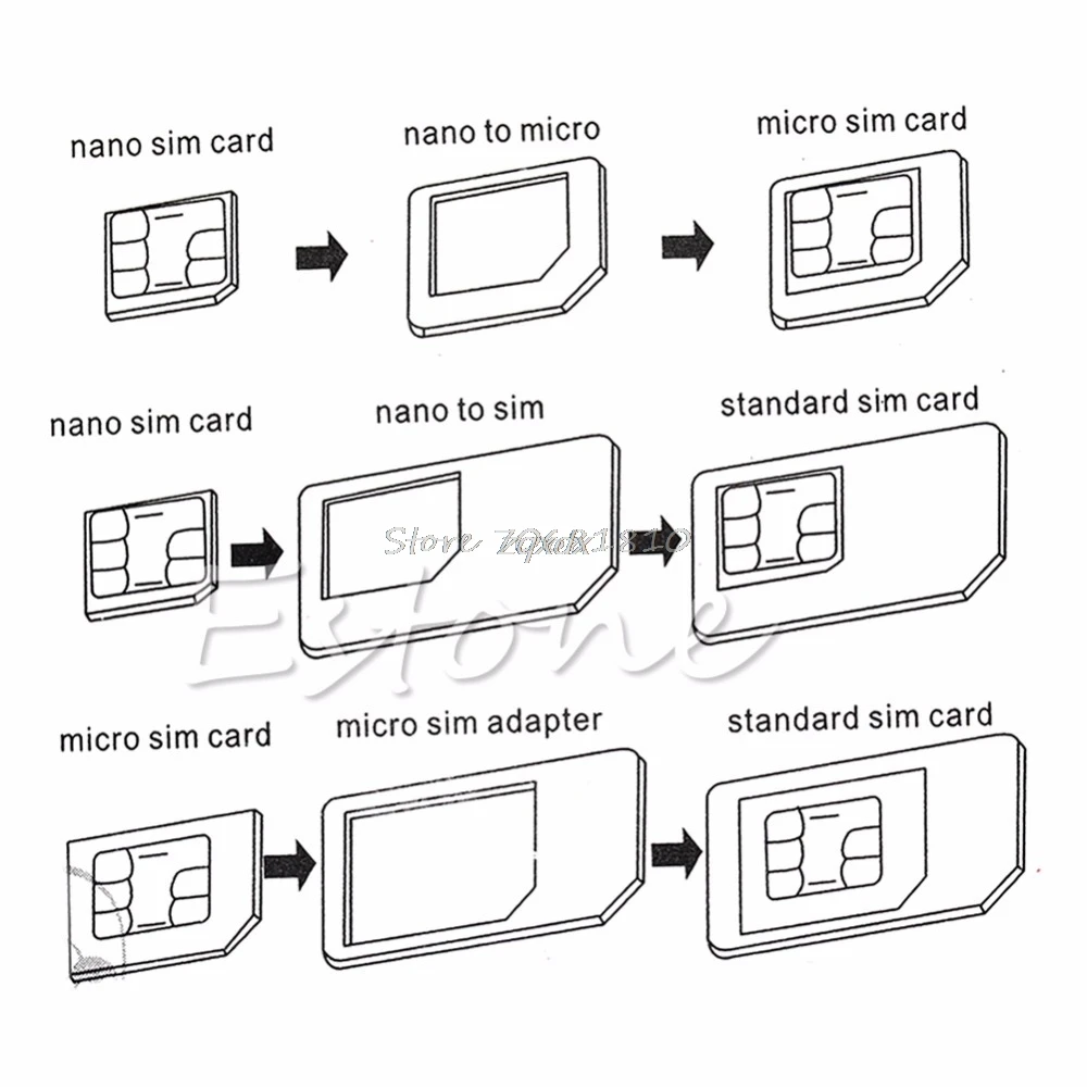 Nano Sim карта к Micro Sim карта стандартный адаптер для Sim карты конвертер и Прямая поставка