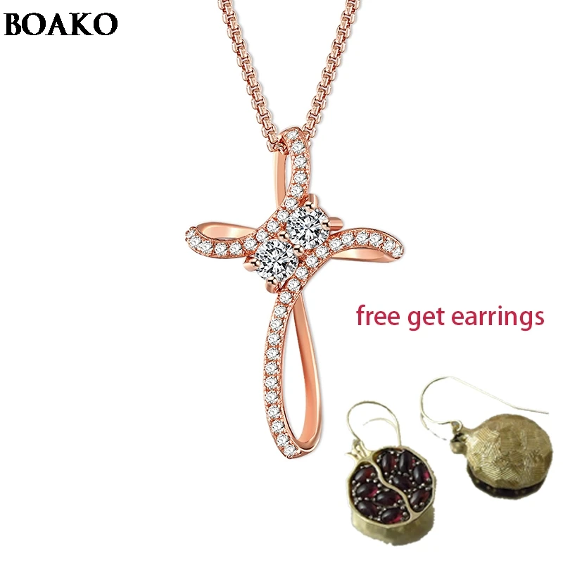 

Cross Pendant Necklace Micro Pave AAAA+ Cubic Zirconia Egyptian Style 3*2cm Chain Necklace Free Get 3.5$ Pomegranate Jewelry A35