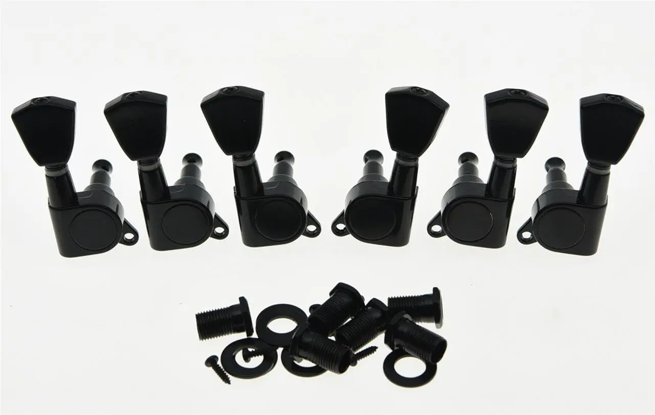 Black Guitar Tuners Tuning Keys Machine Head w/ Tulip Button for Les Paul or Acoustic | Спорт и развлечения