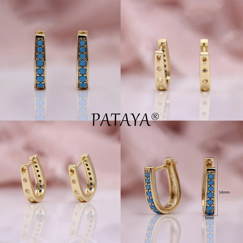 PATAYA, Новое поступление 585, розовое золото, разноцветные, Круглые, зеленые, натуральный циркон, свисающие серьги для женщин, свадебные ювелирные изделия, красивые серьги