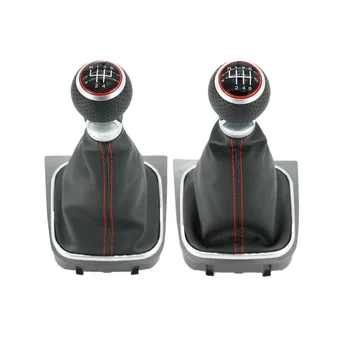 

For VW Golf 6 A6 MK6 GTI GTD R20 2009 2010 2011 2012 2013 New 5/6 Speed Car Gear Stick Level Shift Knob With Leather Boot