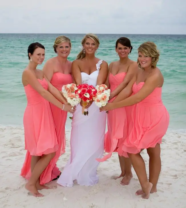 coral bridesmaid dresses under 100