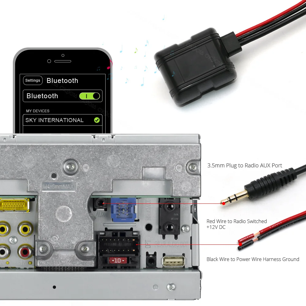 AtoCoto Автомобиль Стерео грузовик домой надстройку 3 5 мм Jack AUX Вход аудио Bluetooth