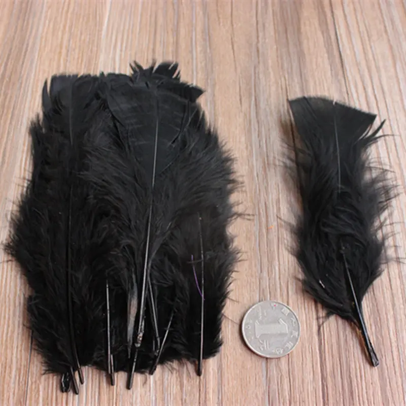 

Large wholesale 100/4 to 6 inches every 10 to 15 cm black feathers most Turkey feather feather flat jewelry