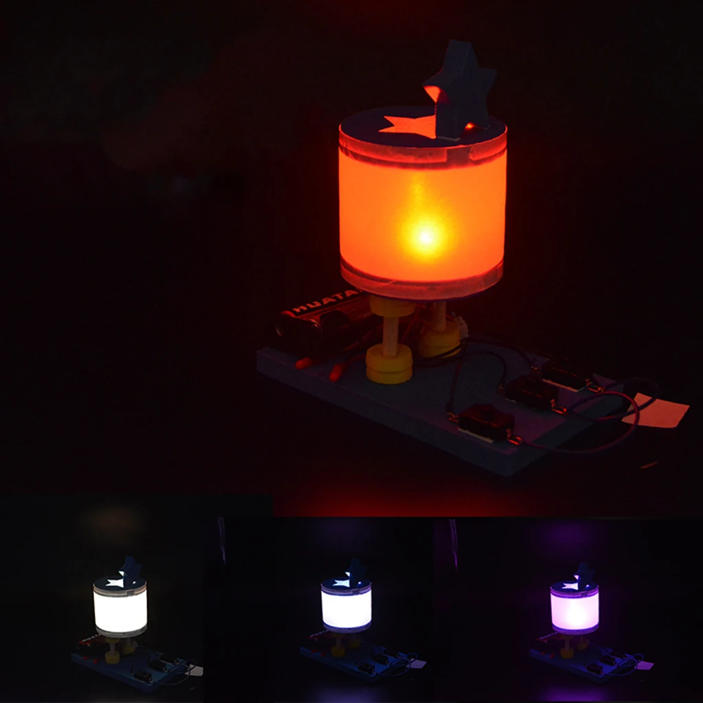 

Children DIY Electric Generator Motor Power Lamp Color Changing Kids Assemble Toy Kindergarten Science Experiment Assembled Toys