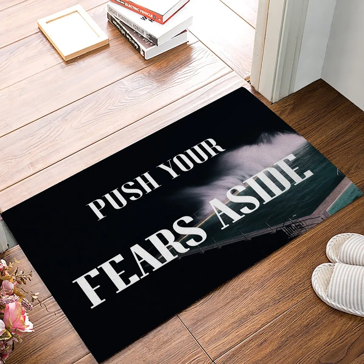 Push Your Fears Aside Summer Swimming Pool Door Mats Kitchen Floor Bath