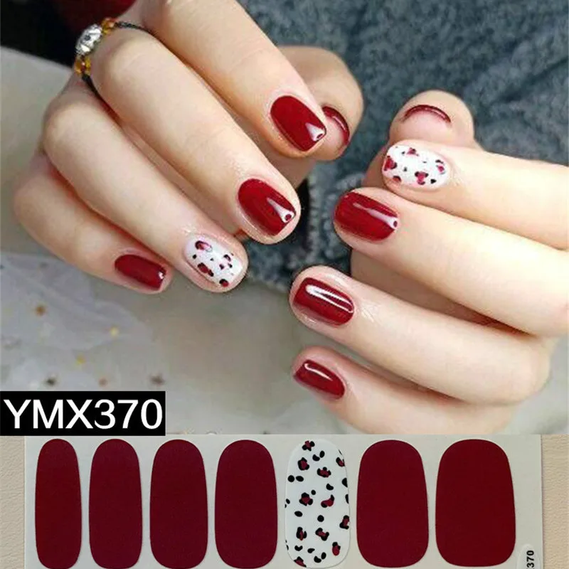 

14tips/sheet Beauty Nail Art Stickers Full Cover Decorations DIY Nail Adhesive Nails Decals Personality Nail Stickers