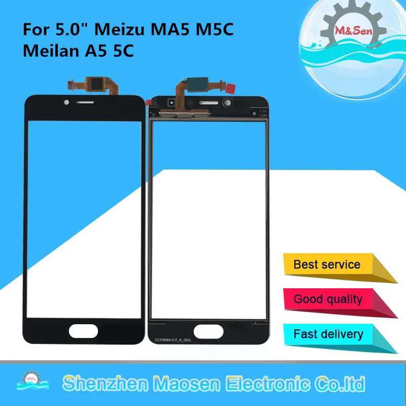 

5.0" Original M&Sen For Meizu MA5 M5C Front Glass Touch Screen Panel Digitizer For Meizu M5C MA5 Touch Screen Sensor Digitizer