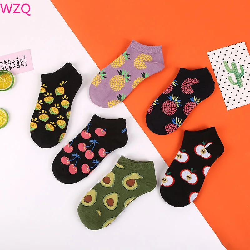 2019 авокадо лимон ананас черешня для фруктов яблок модные носки счастливые