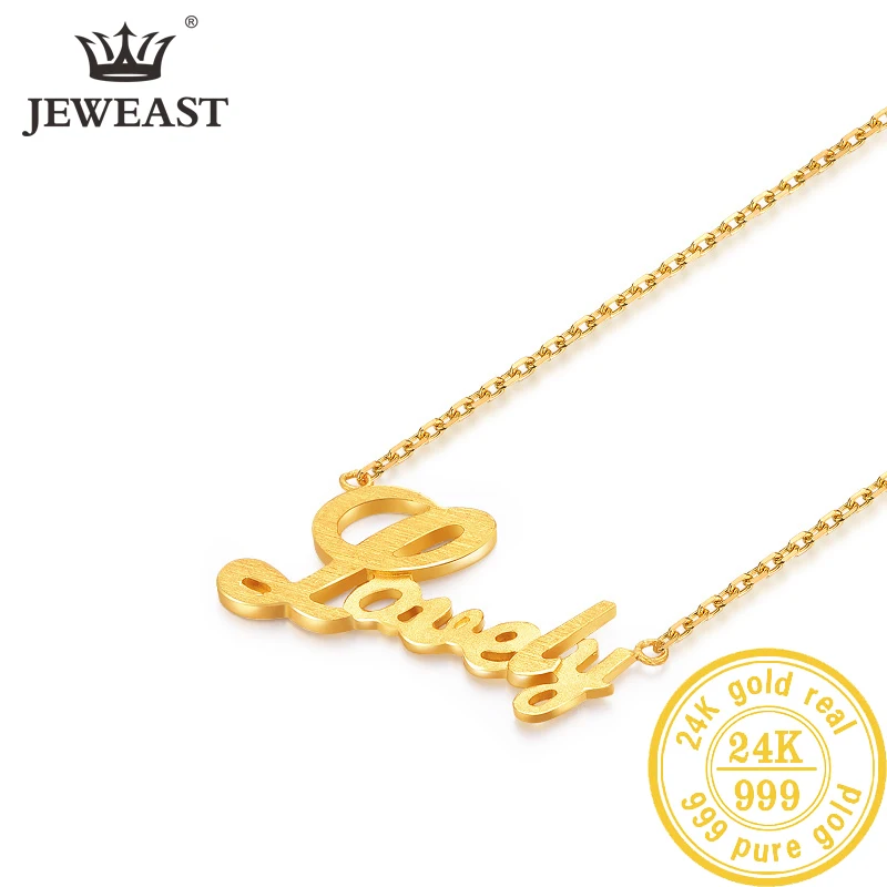 HMSS 24K ожерелье из чистого золота Настоящее AU 999 твердая золотая цепочка красивые