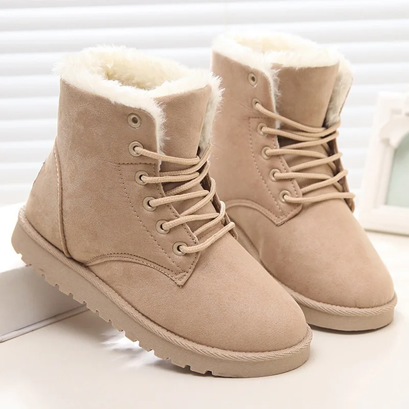 Women Boots 2018 New Winter Boot Suede Women Ankle Boots Plush Insole Women Shoes Warm Snow Boots Lace Up Round Toe Female Shoes Women Boots 2018 New Winter Boot Suede Women Ankle Boots Plush Insole Women Shoes Warm Snow Boots Lace Up Round Toe Female Shoes