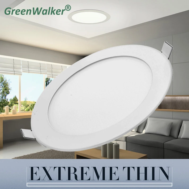 

2019 Ultra Thin LED Panel Lights Ceiling Lamps Recessed Light Fixture Kit with Led Driver 3W 6W 9W 12W 15W 18W 24W Round