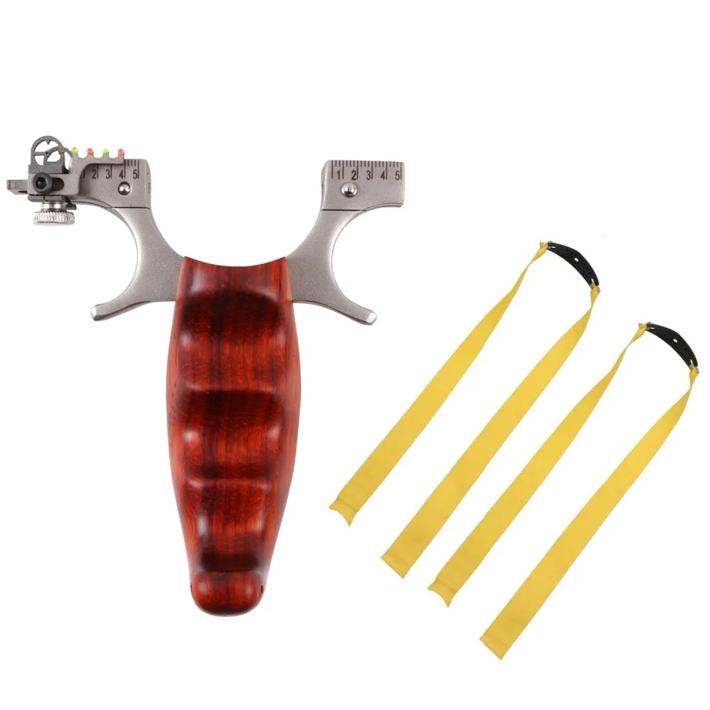 

Huntingdoor Powerful Slingshot Hand-made Wooden Rhinoceros Sling Shot Catapult Multi-sights Outdoor Sports Shooting Hunting