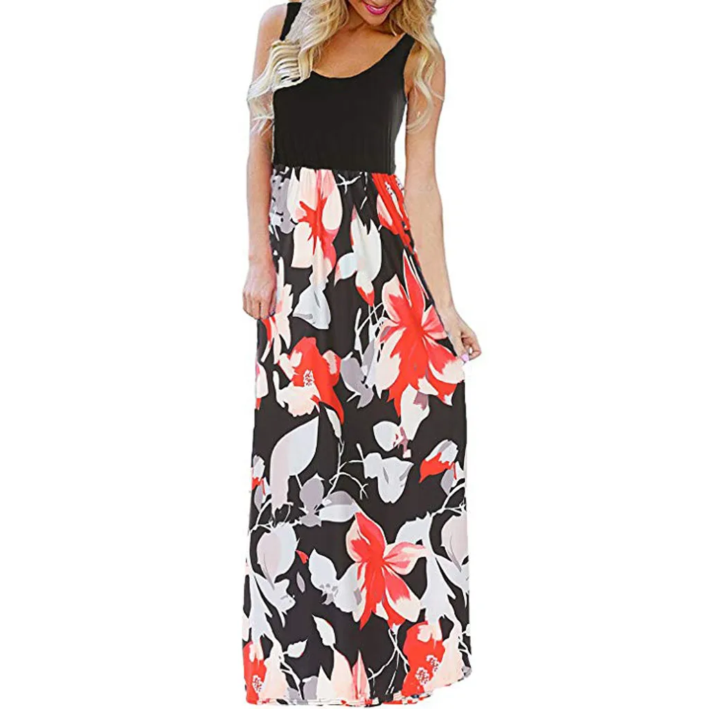 Summer Party Dress Women Black Vintage Floral Runway Maxi Dresses Woman Party Night Gothic Beach Dress Women Clothes 2019