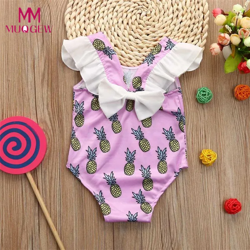 

Infant Kids Baby Girls Pineapple Print Bikini Ruffles Swimsuits Bathing Suits 2018 New Swimwear Girl Suit For 6 Months-4 Years